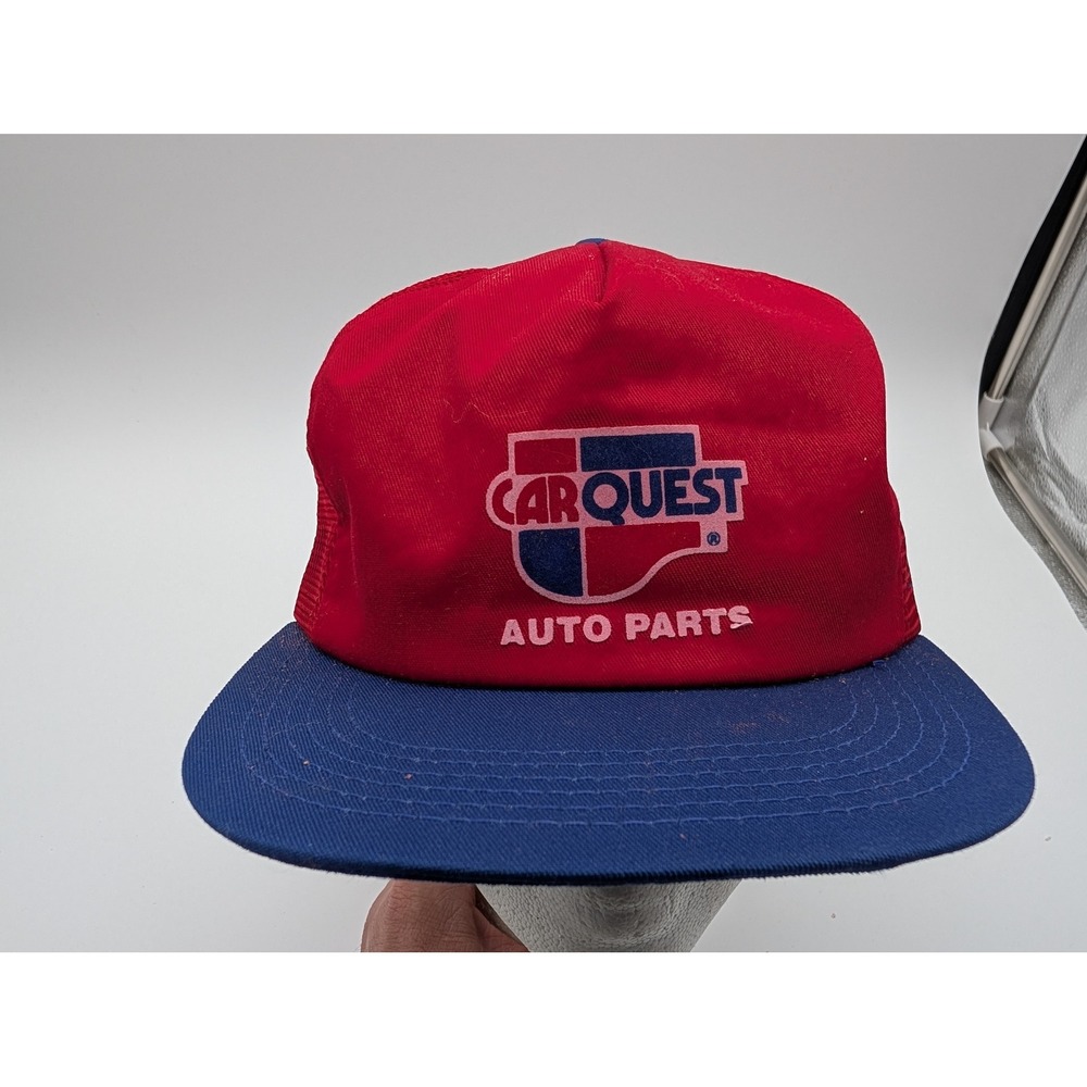 Vintage Carquest Auto Parts Trucker Hat K-Products Snapback Red Blue USA Made